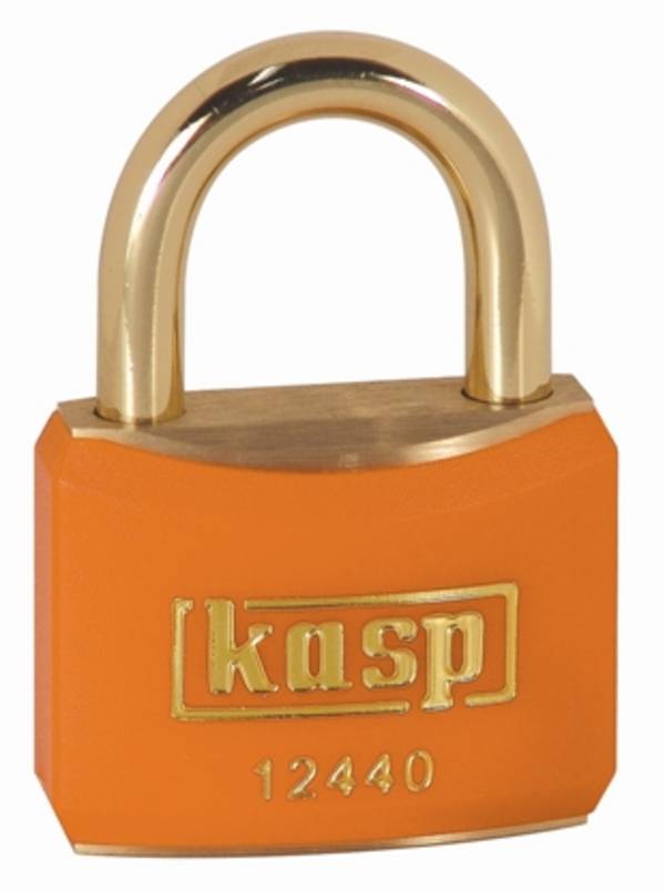 Kasp K12440ORAD visiaci zámok 40 mm zámky s rôznymi kľúčmi   zlatožltá na kľúč
