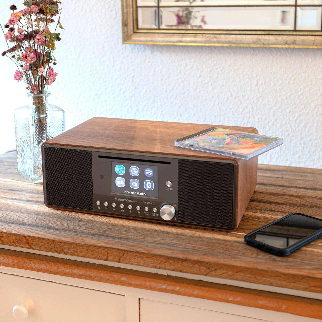 Albrecht DR 895 27896 internetové stolný rádio, internetové, DAB+, FM, CD, USB, Wi-Fi, internetové rádio, vlašský orech-4