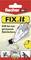 Produktový obal 'Fischer FIX.it'. Zobrazuje skrutkovacie kotvy na opravu vypadnutých vrtných otvorov. Obsahuje ilustráciu stavu pred a po použití.