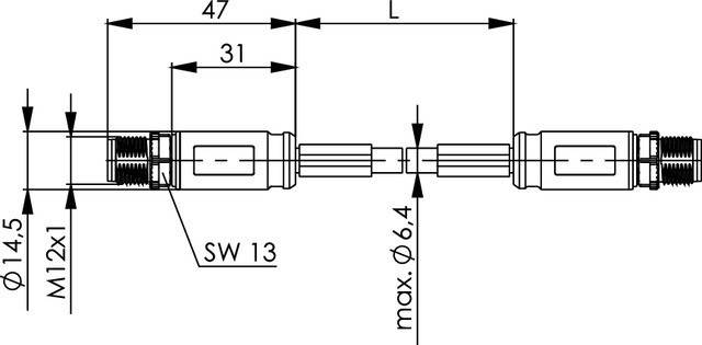 Telegärtner 100017190 M12 sieťové káble, prepojovacie káble CAT 6A S/FTP 7.50 m zelená 1 ks-1