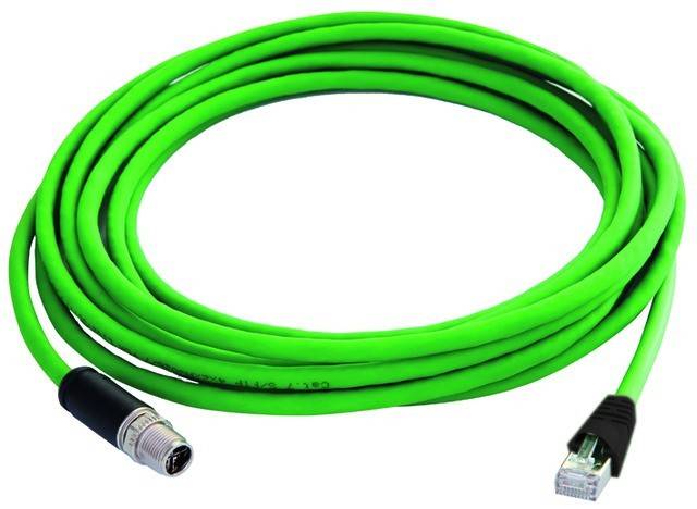 Telegärtner 100017242 M12 sieťové káble, prepojovacie káble CAT 6A S/FTP 3 m zelená vodotesné 1 ks-2
