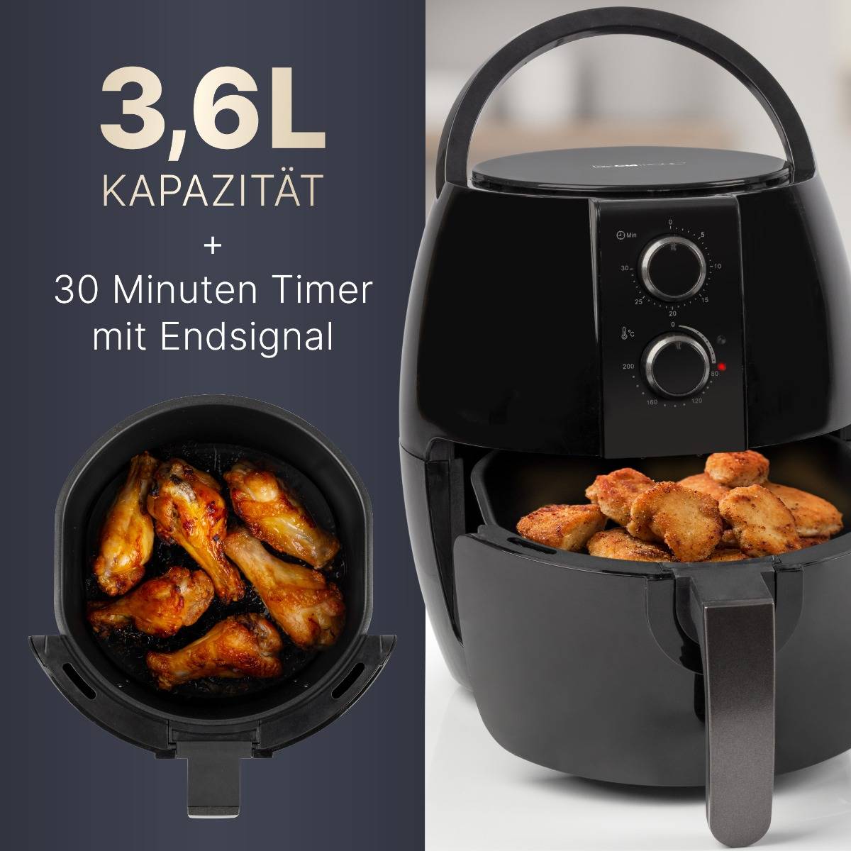 Clatronic FR 3780 H 3.6 l, 1350 W, čierna, titan-1