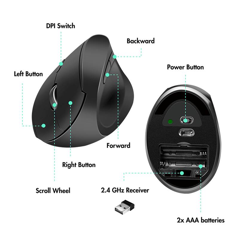 LogiLink bezdrôtový ergonomická myš, myš, Sada klávesnica a myše ergonomická, s číselnou klávesnicou, integrovaný scroll-2
