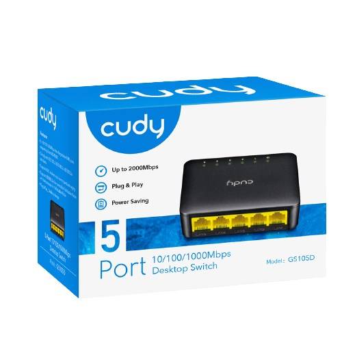cudy Cudy GS105D switch di rete Gigabit Ethernet (10/100/1000) Nero sieťový switch-2