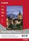Obal pre 'Canon Inkjet Photo Paper Plus Semi-gloss'. Obsahuje 20 listov formátu A3 s gramážou 260 g/m². Na obale je zobrazený nočný pohľad na mesto.