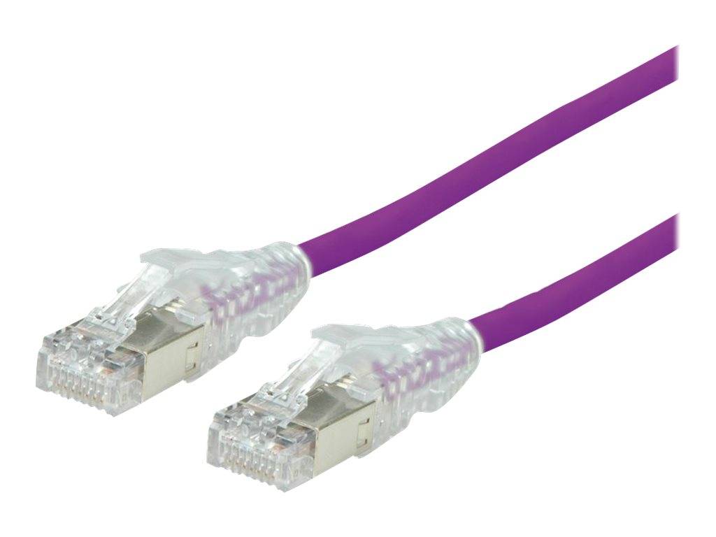 Secomp 21.05.0506 RJ45 sieťové káble, prepojovacie káble CAT 6A S/FTP 0.50 m fialová dvojžilový tienený, bez halogénov, -1