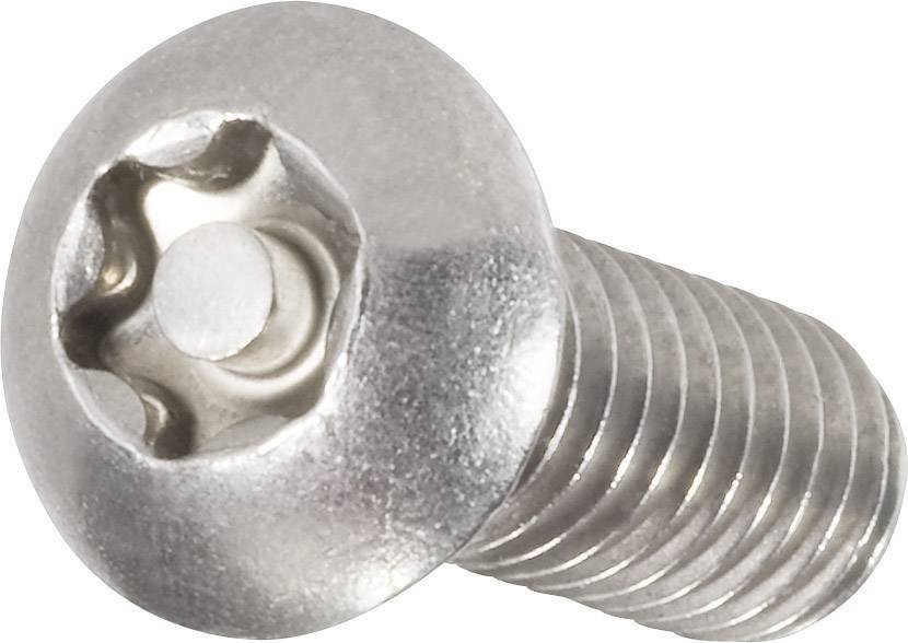 TOOLCRAFT 888785 skrutky s šošovkovou hlavou M5 30 mm T profil s kolíkom nerezová ocel A2 10 ks