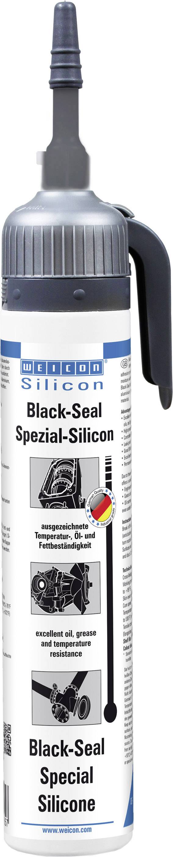 Kartuša 'Black-Seal Spezial-Silicon', vhodná pre motory a stroje. Slúži na tesnenie a je odolná voči vysokým teplotám.