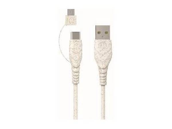 BIOnd USB kábel USB 2.0 USB-A zástrčka 1.20 m biela BIO-12-TCM