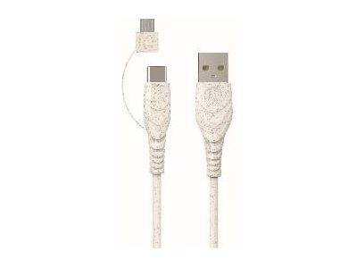 BIOnd USB kábel USB 2.0 USB-A zástrčka 1.20 m biela BIO-12-TCM-0