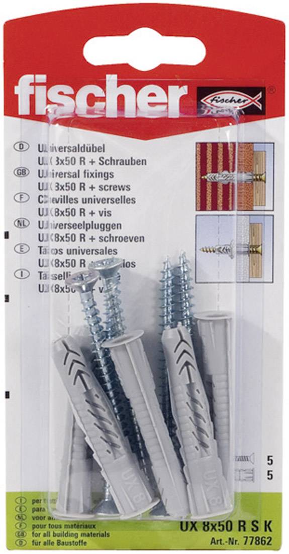 Fischer UX 8 x 50 RS K univerzálna hmoždinka 50 mm 8 mm 77862 1 sada