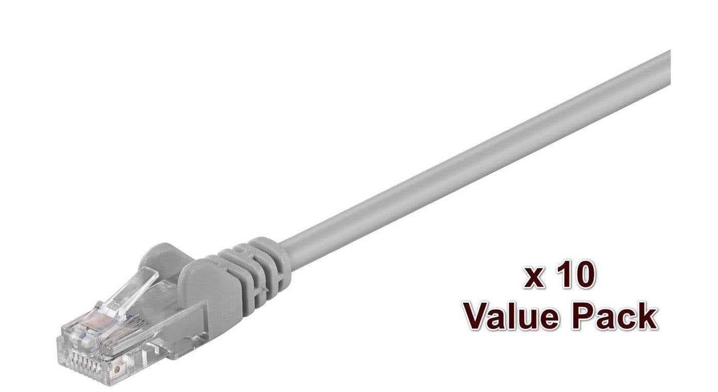 MicroConnect V-UTP5005VP RJ45 sieťové káble, prepojovacie káble 0.5 m sivá 10 ks-0