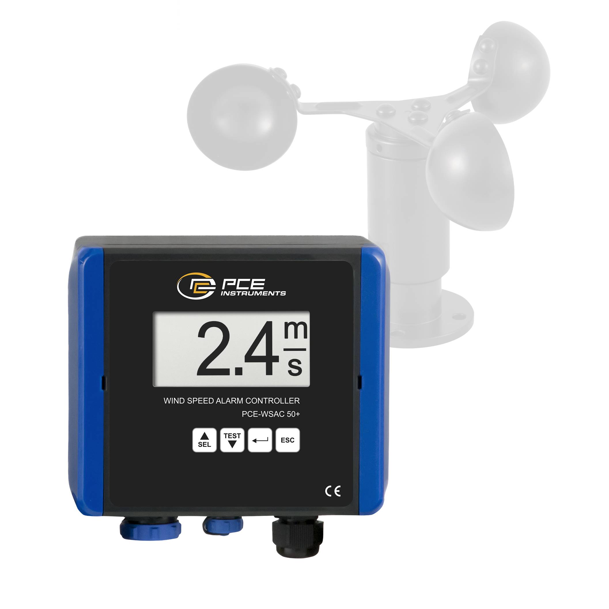 PCE Instruments Windmeter 0 tot 50 m/s Met datalogger