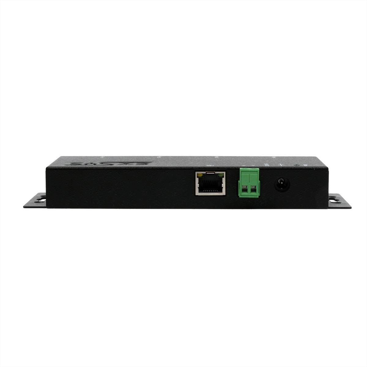 Exsys EXSYS - GmbH Etherent zu 4 x RS-232/422/485 inkl. 12V/3A Netzteil PoE - Ethernet sériový server pre konzoly-2