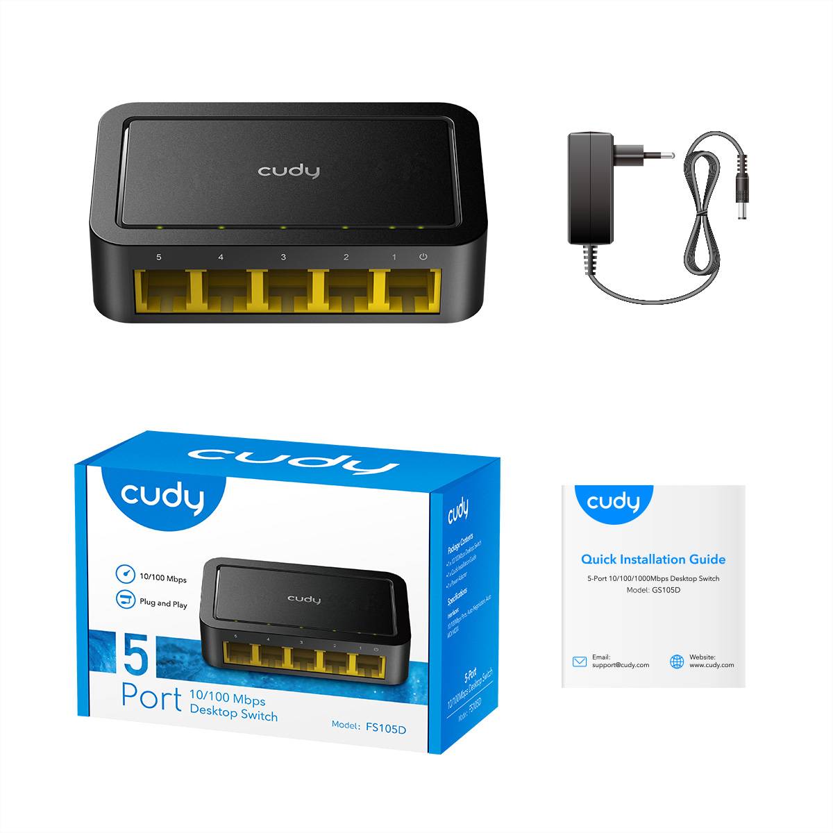 cudy FS105D - Fast Ethernet (10/100) - Vollduplex sieťový switch 10 / 100 MBit/s-4