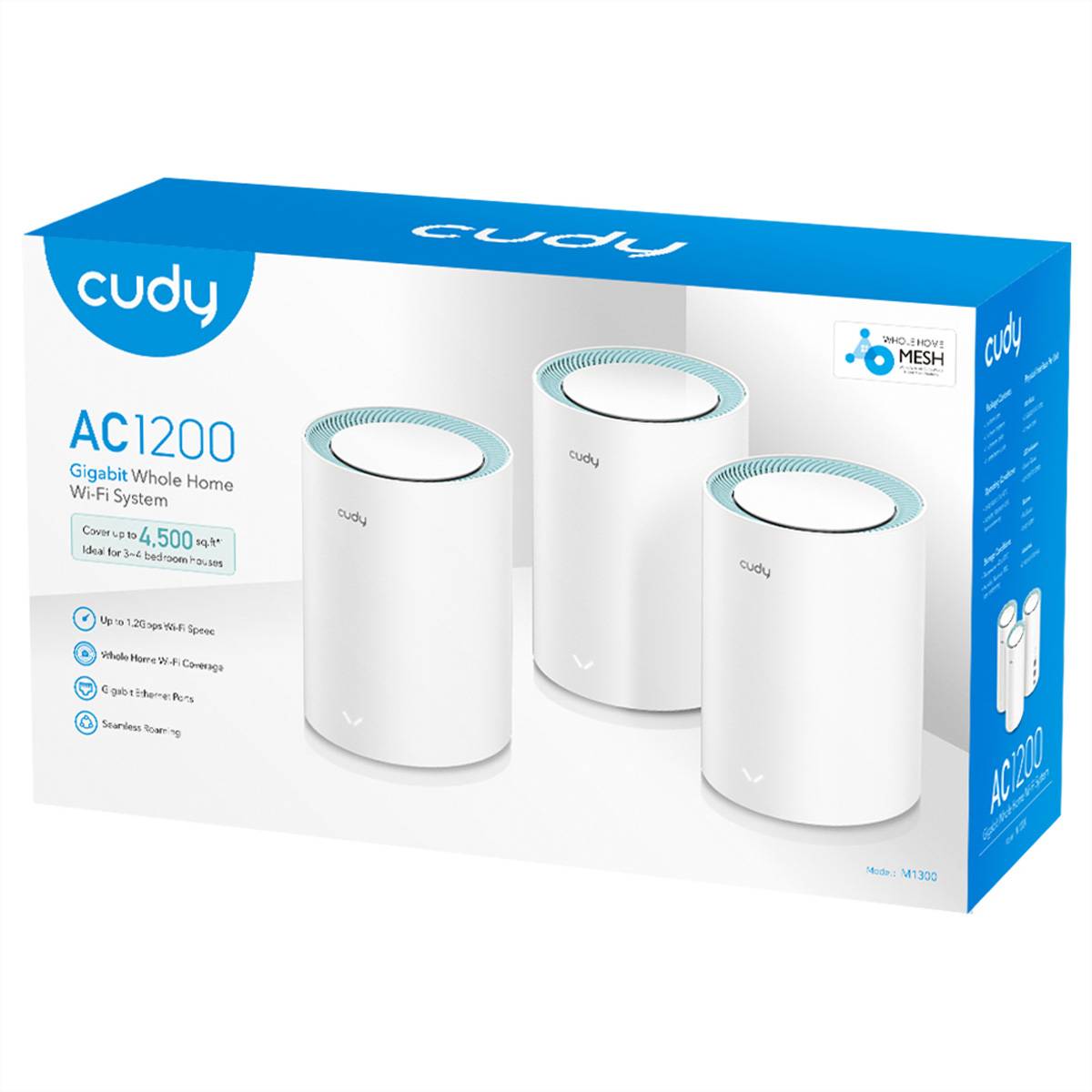 cudy M1300(3-Pack) WIRELESS LAN REPETIDOR CUDY M1300 EXTENSOR MESH zmiešaná sieť-2