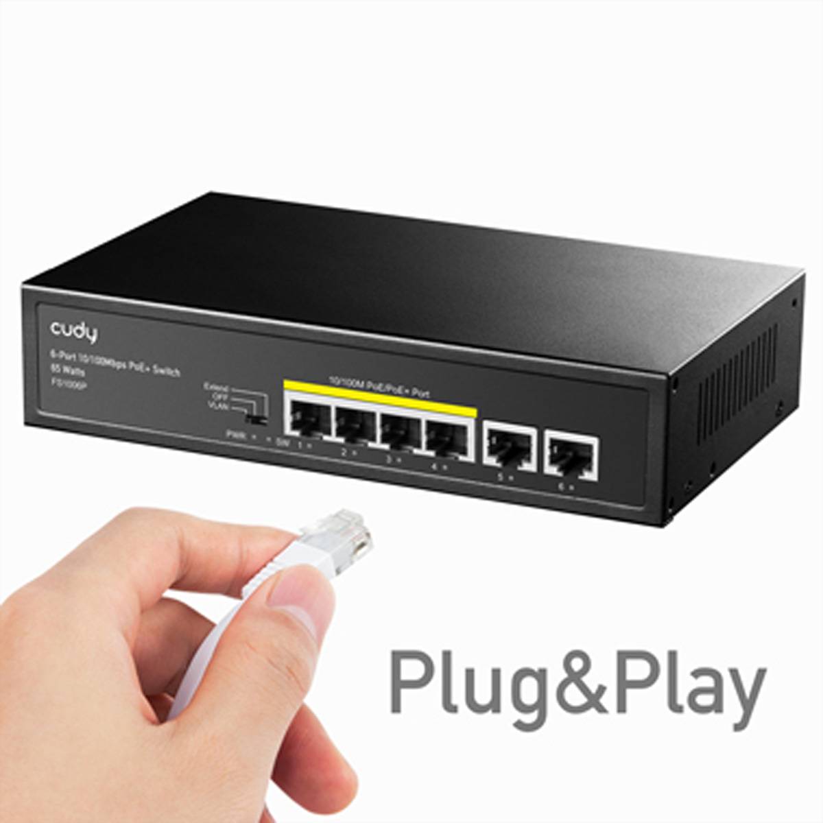 cudy Cudy FS1006P switch di rete Fast Ethernet (10/100) Supporto Power over Ethernet sieťový switch-4