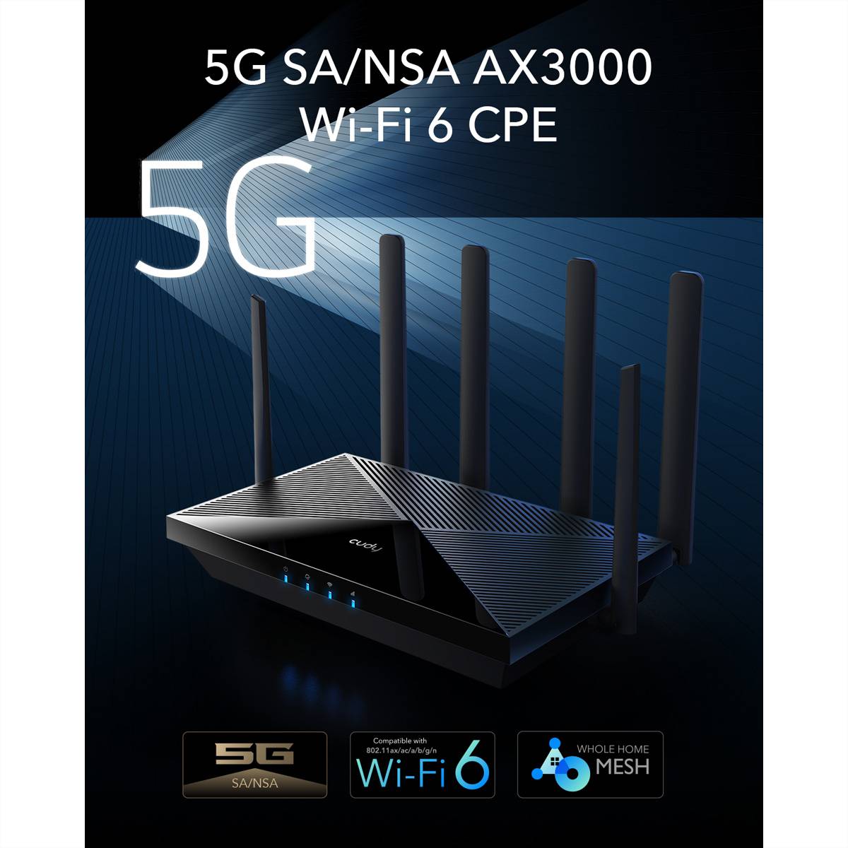 cudy Cudy P5 router wireless Gigabit Ethernet Dual-band (2.4 GHz/5 GHz) 5G Nero router-4