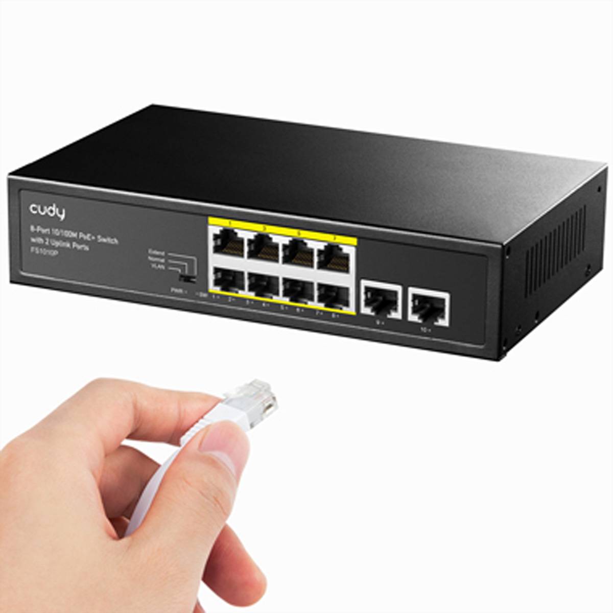 cudy Cudy FS1010P switch di rete Fast Ethernet (10/100) Supporto Power over Ethernet sieťový switch 10 / 100 MBit/s-4