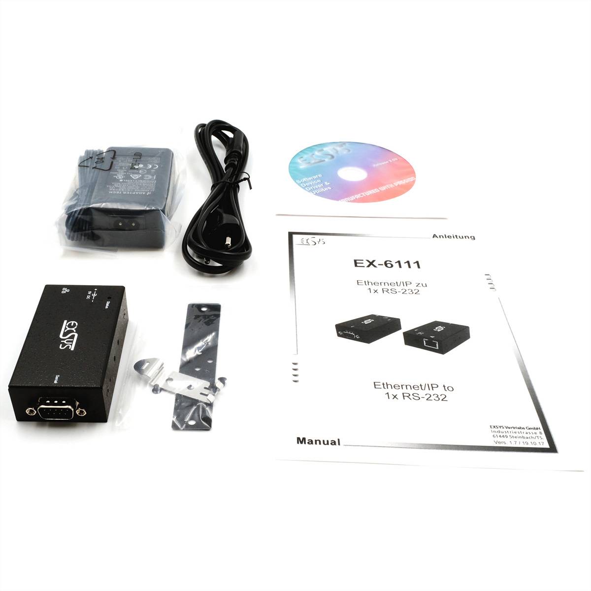 Exsys EXSYS EX-6111-2PoE 1 Ethernet PoE zu 1 x sériový server pre konzoly-2