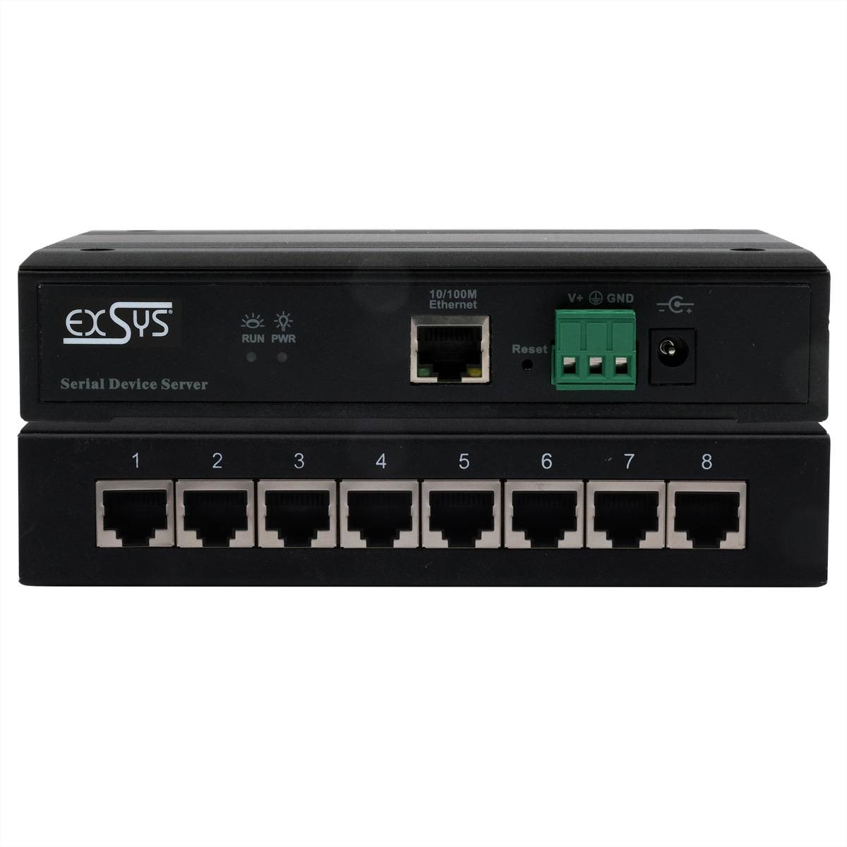 Exsys EX-61008  - EX-61008 Ethernet zu 8s x RS-232/422/485 - - RS-232 - Ethernet - RS-232 Seri&euml;le consoleserver