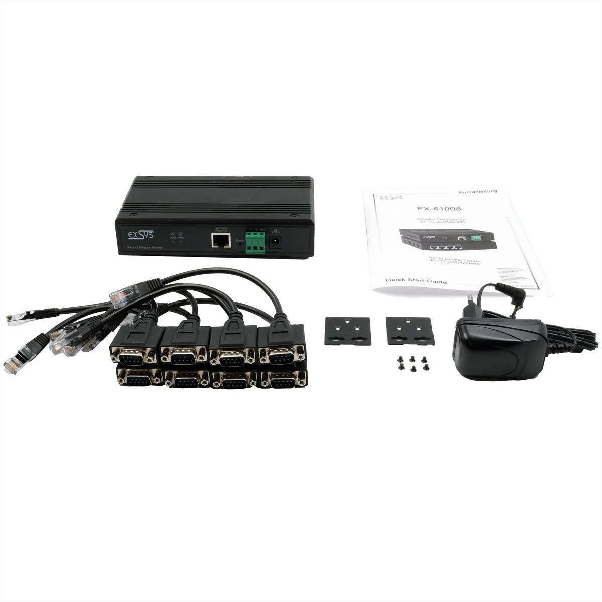 Exsys EXSYS - EX-61008 Ethernet zu 8s x RS-232/422/485 - - RS-232 - Ethernet - RS-232 sériový server pre konzoly-4