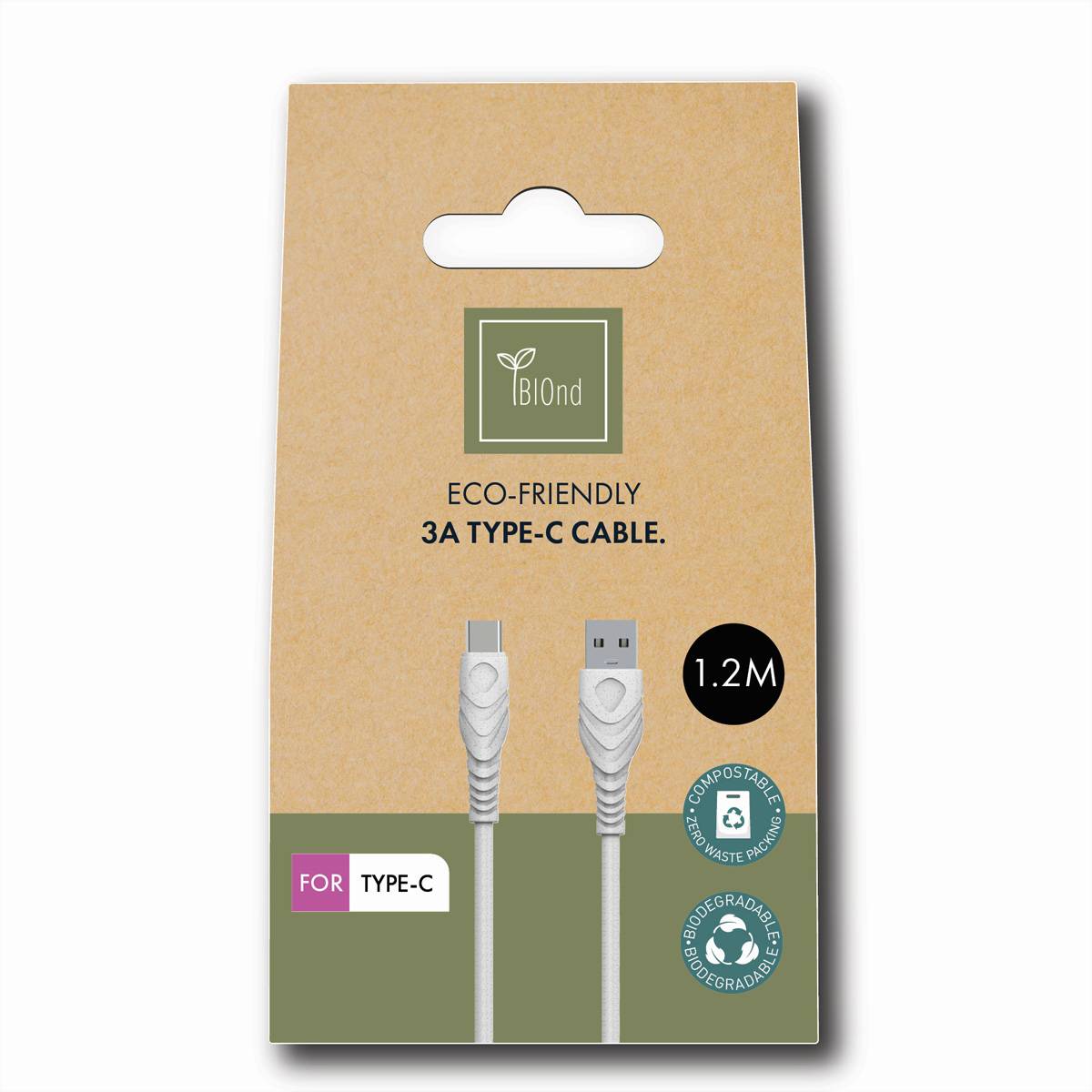 BIOnd USB kábel konektor rj45 1.20 m biela BIO-12-TC-2