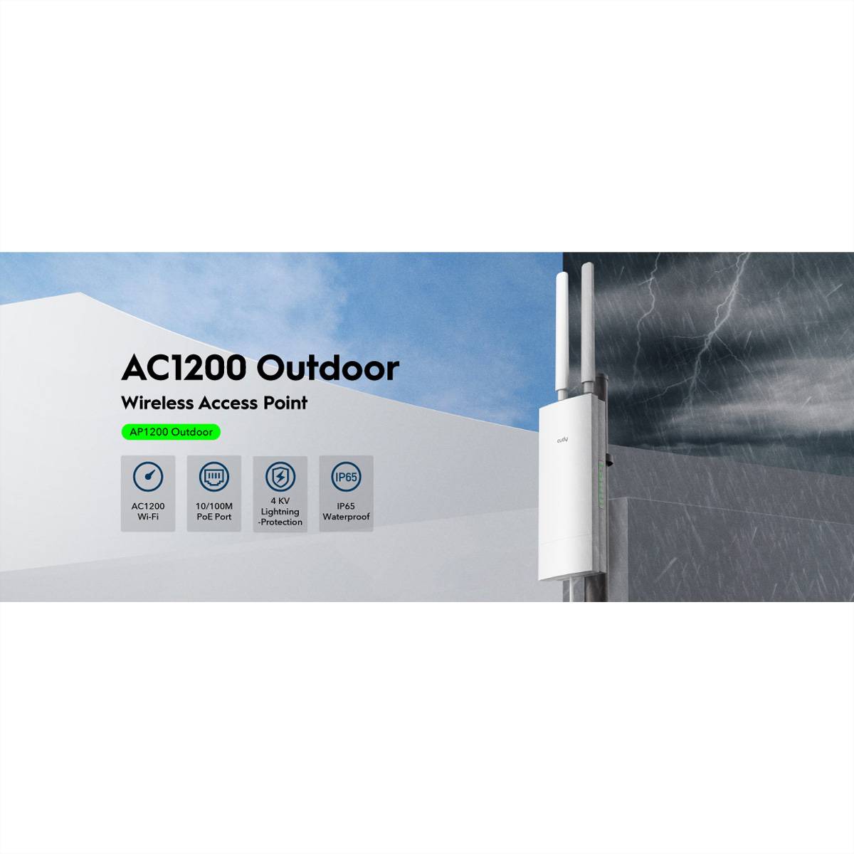 cudy AP1200 Outdoor Cudy AP1200 867 Mbit/s Bianco Supporto Power over Ethernet (PoE) Wi-Fi prístupový bod-1
