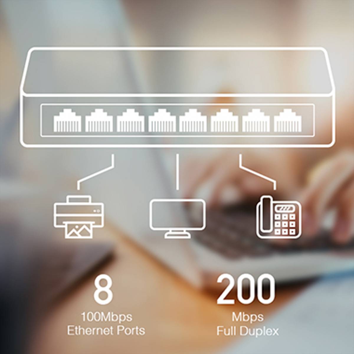 cudy Cudy FS108D switch di rete Fast Ethernet (10/100) Bianco sieťový switch 10 / 100 MBit/s-3