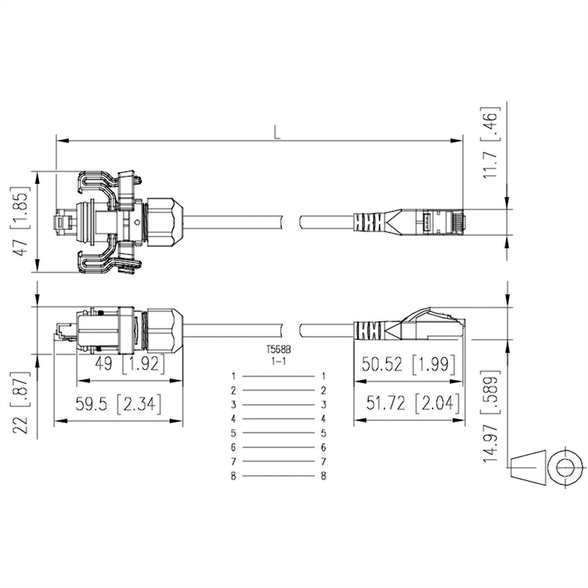Metz Connect 141N113K100B0 RJ45 sieťové káble, prepojovacie káble CAT 6 S/FTP 20 m žltá IP65, krytie PUR 1 ks-1