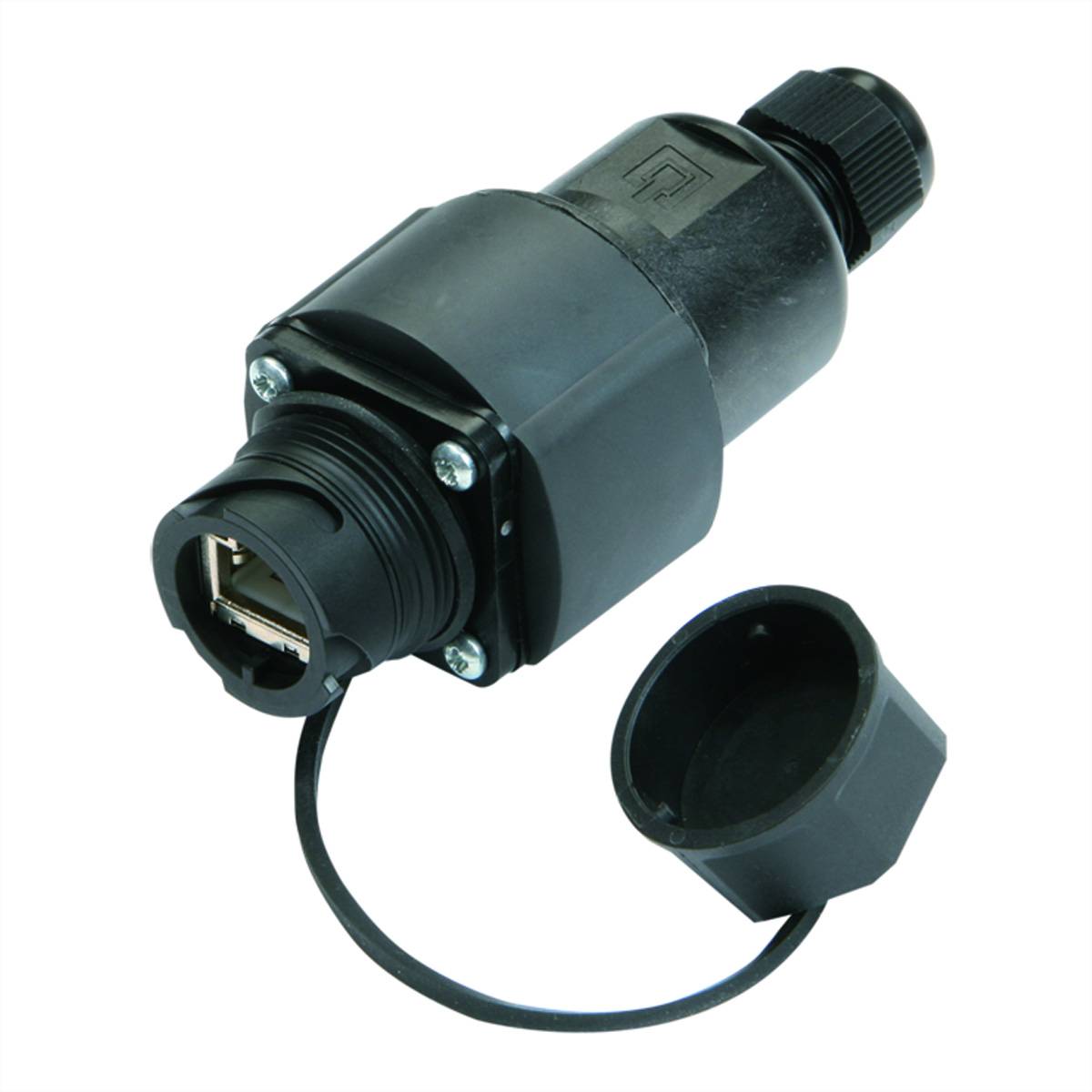 Teleg&auml;rtner STX V1 Freie Anschlussdose, STX V1 vrije aansluitdoos, kunststof, RJ45 module A CAT.6A(IEC), incl. beschermkap... 100007448 Zwart 1