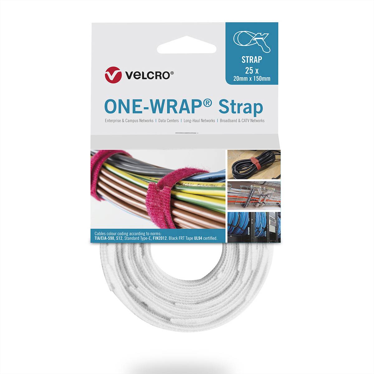 VELCRO Zubeh&ouml;r Kabel Klittenbandriem Wit 1 stuk(s)