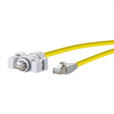 Metz Connect 141N113K100B0 RJ45 sieťové káble, prepojovacie káble CAT 6 S/FTP 20 m žltá IP65, krytie PUR 1 ks-0