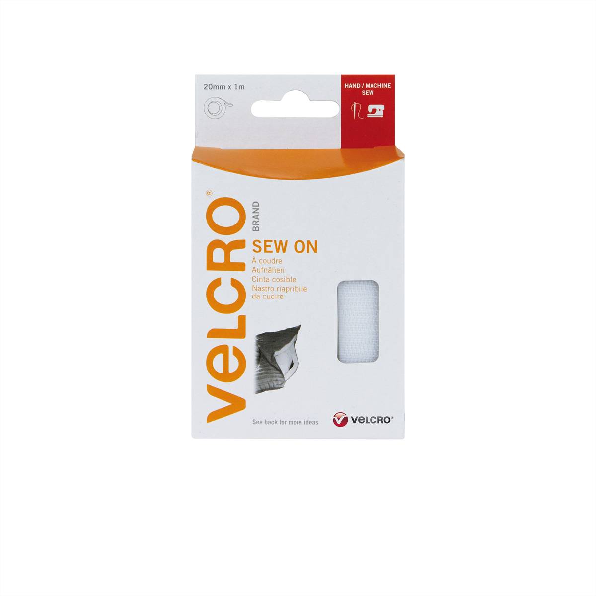 VELCRO VEL-EC60298, Wei&szlig;, 20 mm, 1 m, 1 St&uuml;ck(e), Box Klittenband (l x b x h) 1 m x 20 mm x 30 mm Wit 1 stuk(s)