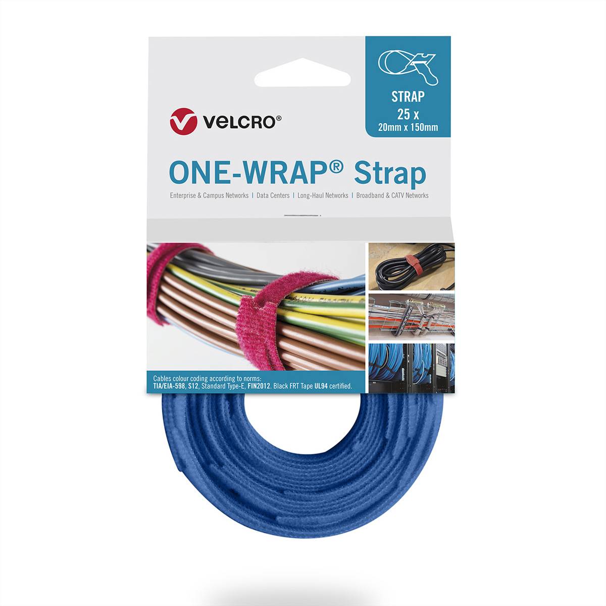 VELCRO Kabelbinder Klittenbandriem Blauw 1 stuk(s)