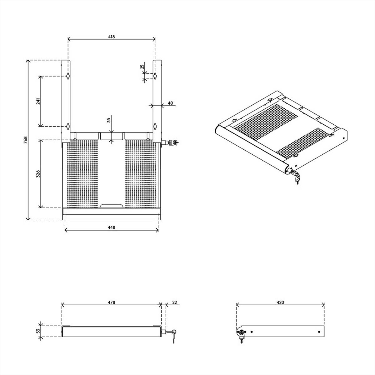 Dataflex Dataflex 20.620, 1 Schublade(n), Stahl, Weiß, 1 Stück(e), 478 mm, 420 mm Zásuvka pod stôl biela-1