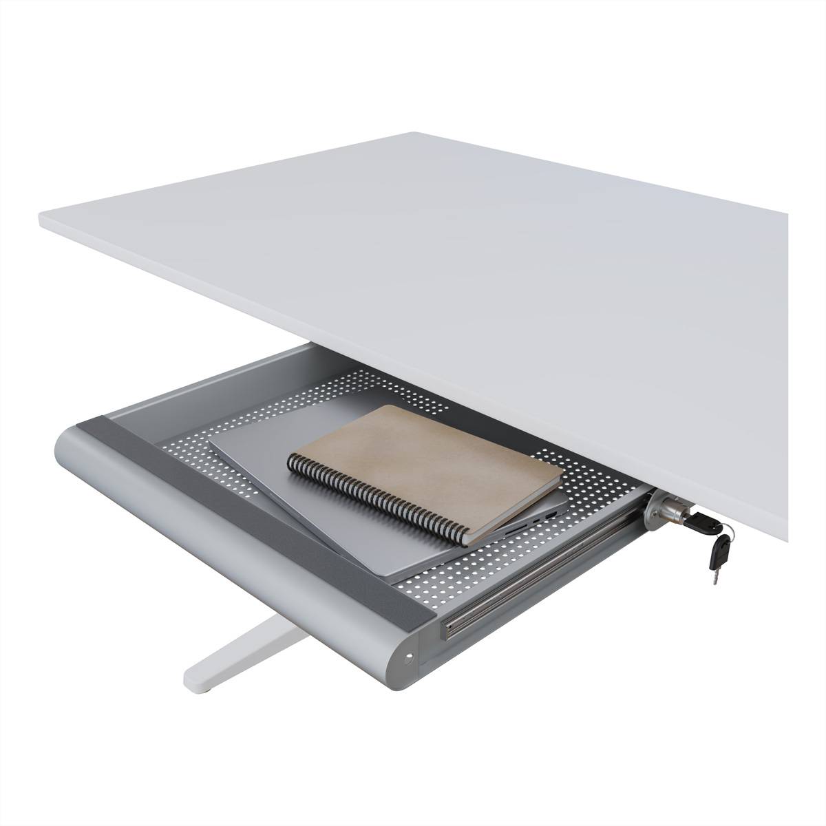 Dataflex DATAFLEX Addit Laptop Sicherheits-Schubl Zásuvka pod stôl strieborná (metalíza)-4