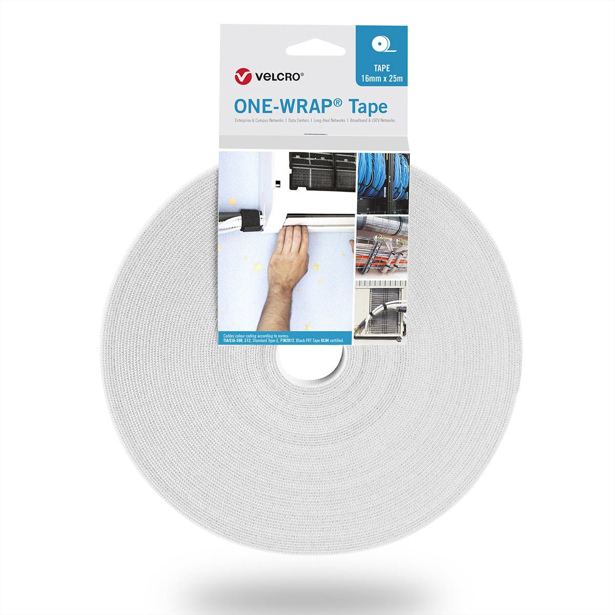 VELCRO  One Wrap Band 25m 30mm Wei&szlig; VEL-OW64165 Klittenband (l x b) 25 m x 30 mm Wit 1 stuk(s)