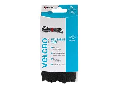 VELCRO® VEL-EC60466 Burrebåndkabelbinder til samling Burrebånd statisk loop del (L x B) 200 mm x 12 mm Sort 15 stk