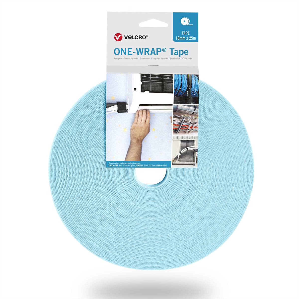 VELCRO  One Wrap Band 25m 10mm Aqua VEL-OW64110 Klittenband (l x b) 25 m x 10 mm Turquoise 1 stuk(s)
