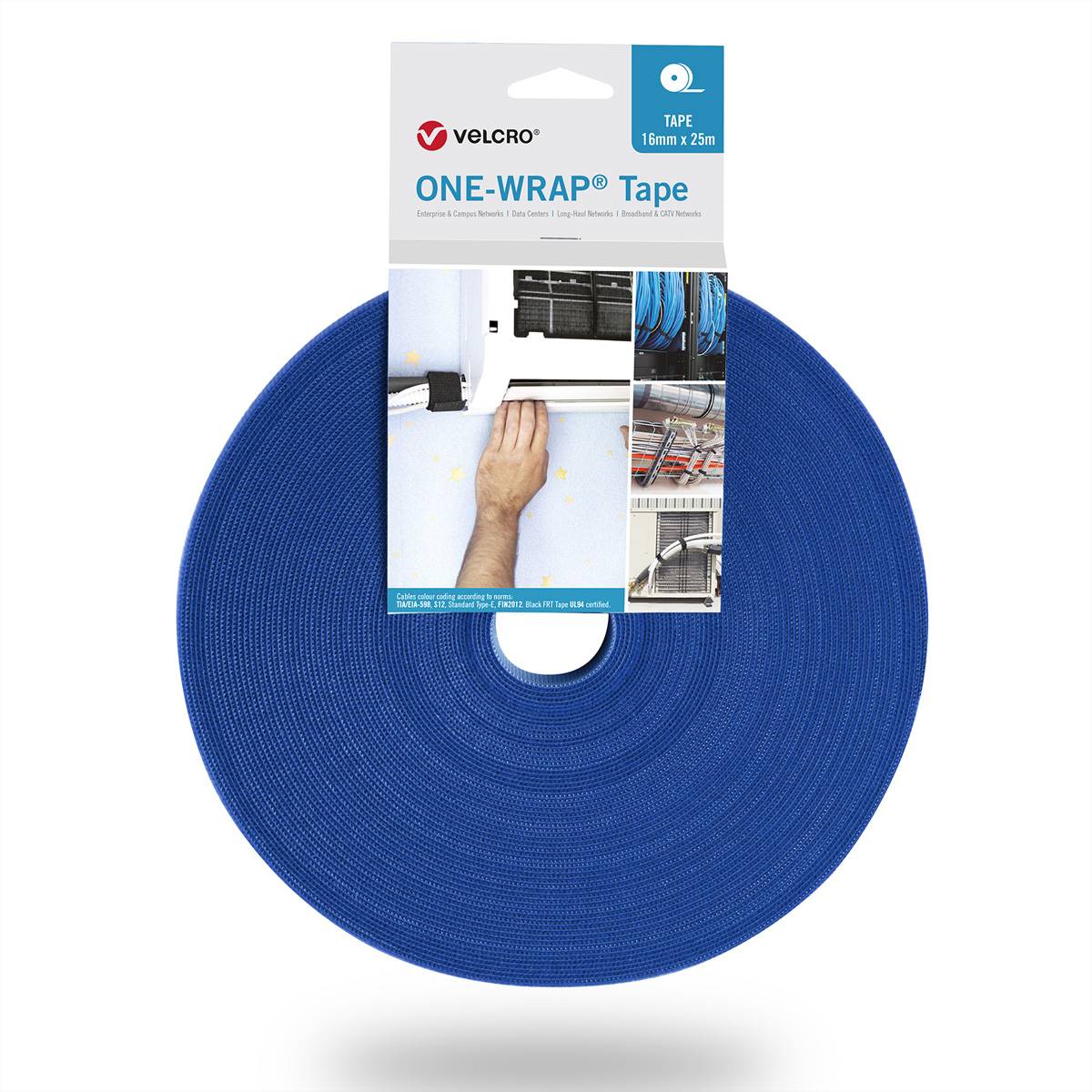 VELCRO One Wrap Band 25m 50mm Blau VEL-OW64181 Klittenband Blauw 1 stuk(s)