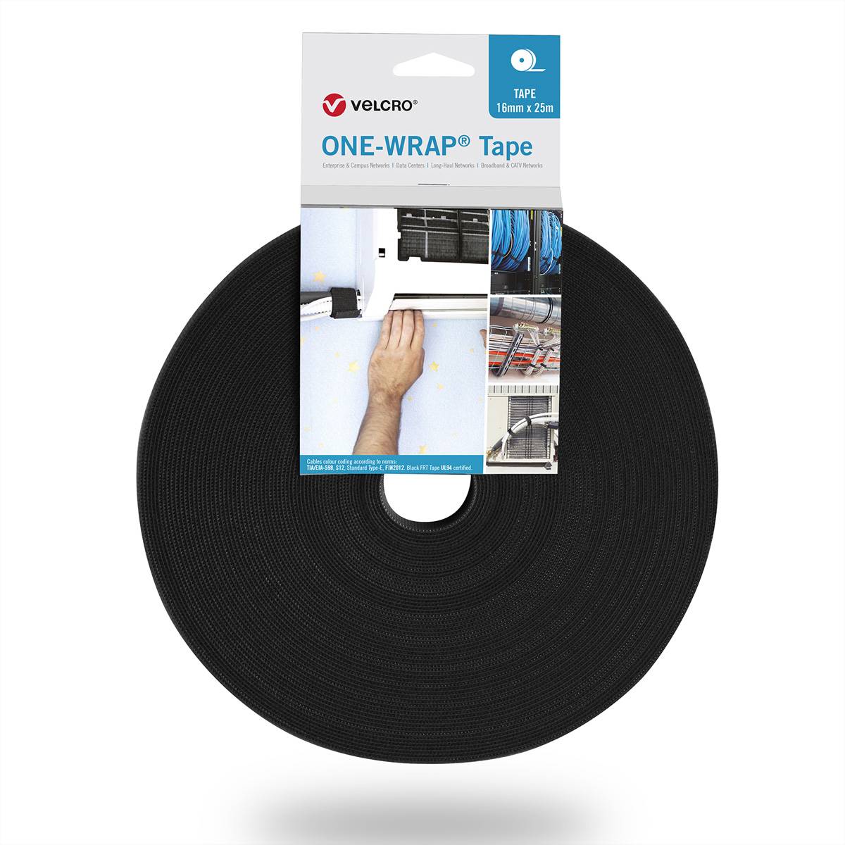 VELCRO  One Wrap Band 25m 50mm Schwarz VEL-OW64179 Klittenband Zwart 1 stuk(s)