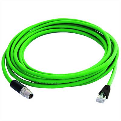 Telegärtner 100017246 M12 sieťové káble, prepojovacie káble CAT 6A S/FTP 5 m zelená 1 ks-0