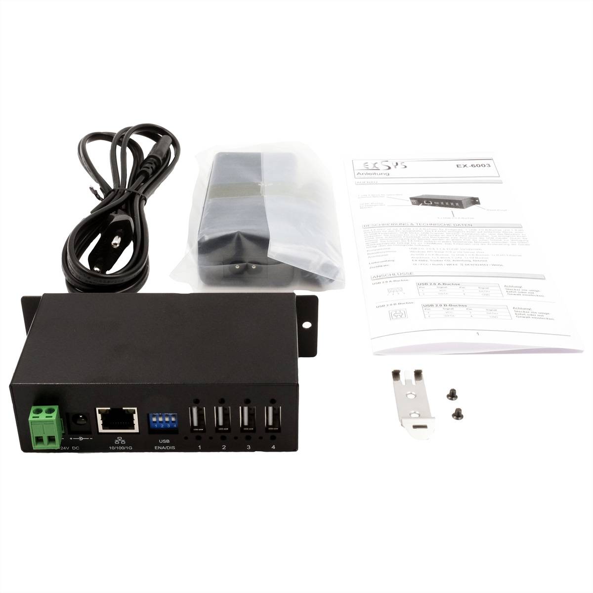 Exsys počítač kábel EXSYS EX-6003HMVS Device Server 4x USB 2-4