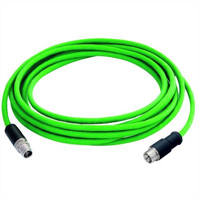Telegärtner 100017381 M12 sieťové káble, prepojovacie káble CAT 6A S/FTP 5 m zelená 1 ks-0