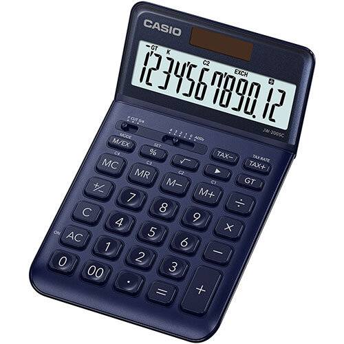 Casio JW-200SC stolná kalkulačka, displej (počet míst) 12, solárny pohon, na batérie, námornícka modrá-3