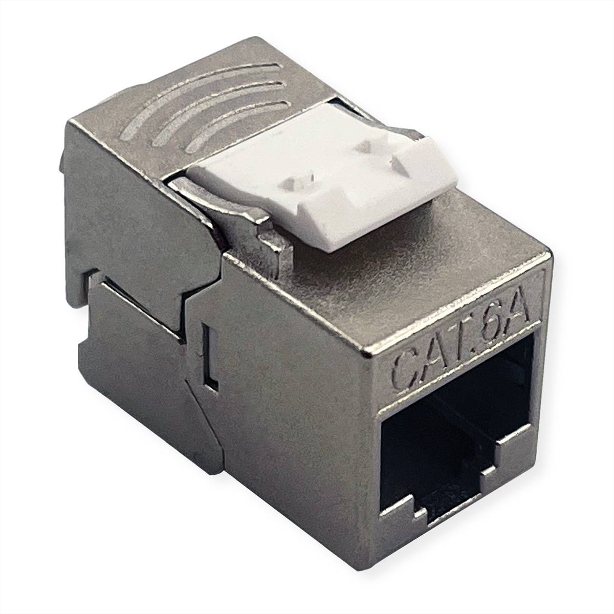 Roline Cat.6A (Class EA) Keystone, gesch  Cat.6A (Class EA) Keystone, afgeschermd, zonder gereedschap, slim, extra kort, zilverkleurig 26.11.0391