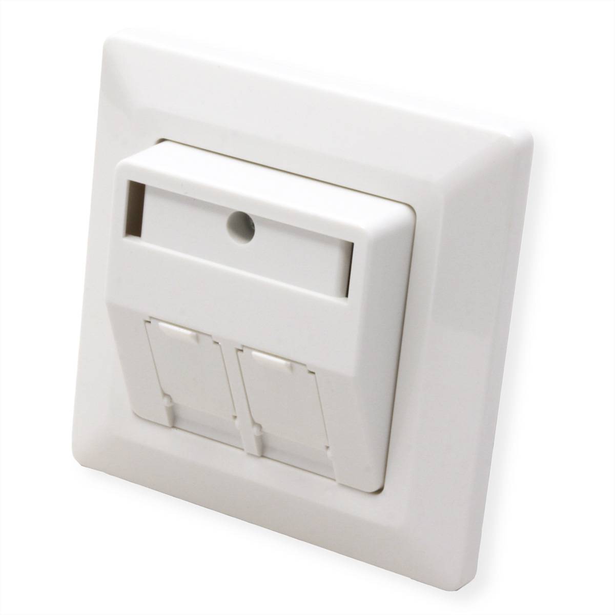 Roline Unterputzdose Modulaufnahme, 2fac Inbouw aansluitdoos - Keystone-drager met afdekking, niet uitgerust. ideaal voor de installatie van twee