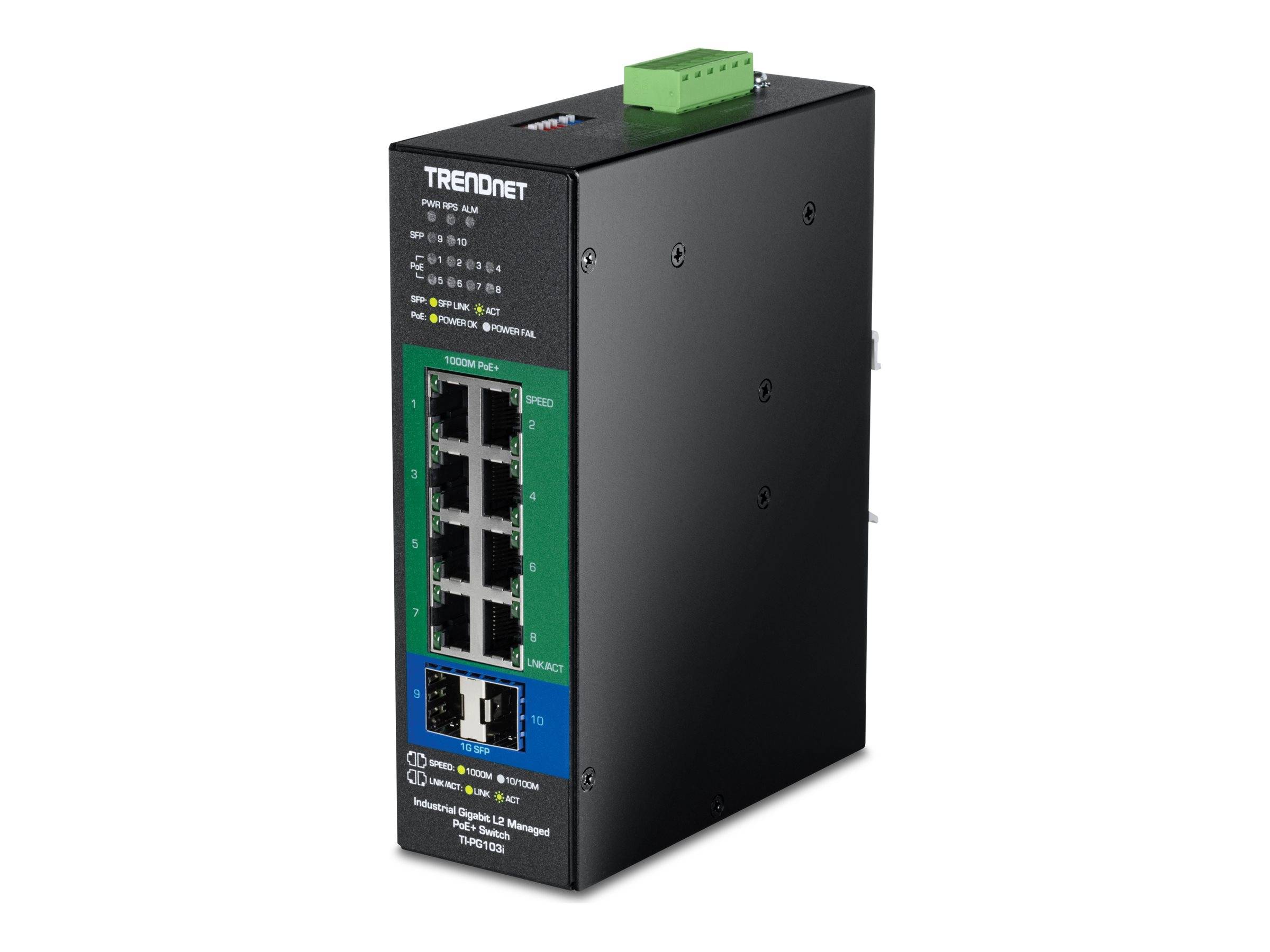 TrendNet TI-PG103I  TI-PG103i 10-Port PoE+ Switch I Netwerk switch 10 / 100 / 1000 MBit/s