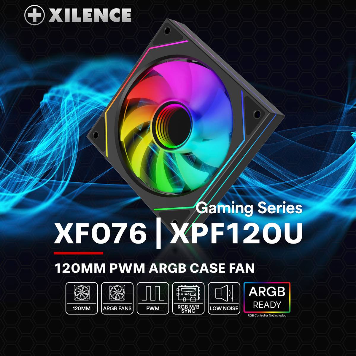 Xilence XILENCE XF076 Gehäuselüfter, mit Infinit PC vetrák s krytom čierna (š x v x h) 120 x 25 x 120 mm-2